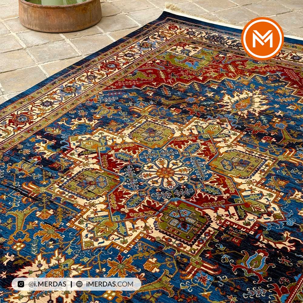 فرش گبه کد 113 قشقایی زمینه سرمه ای